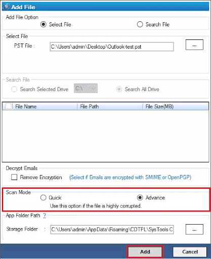 choose scan mode